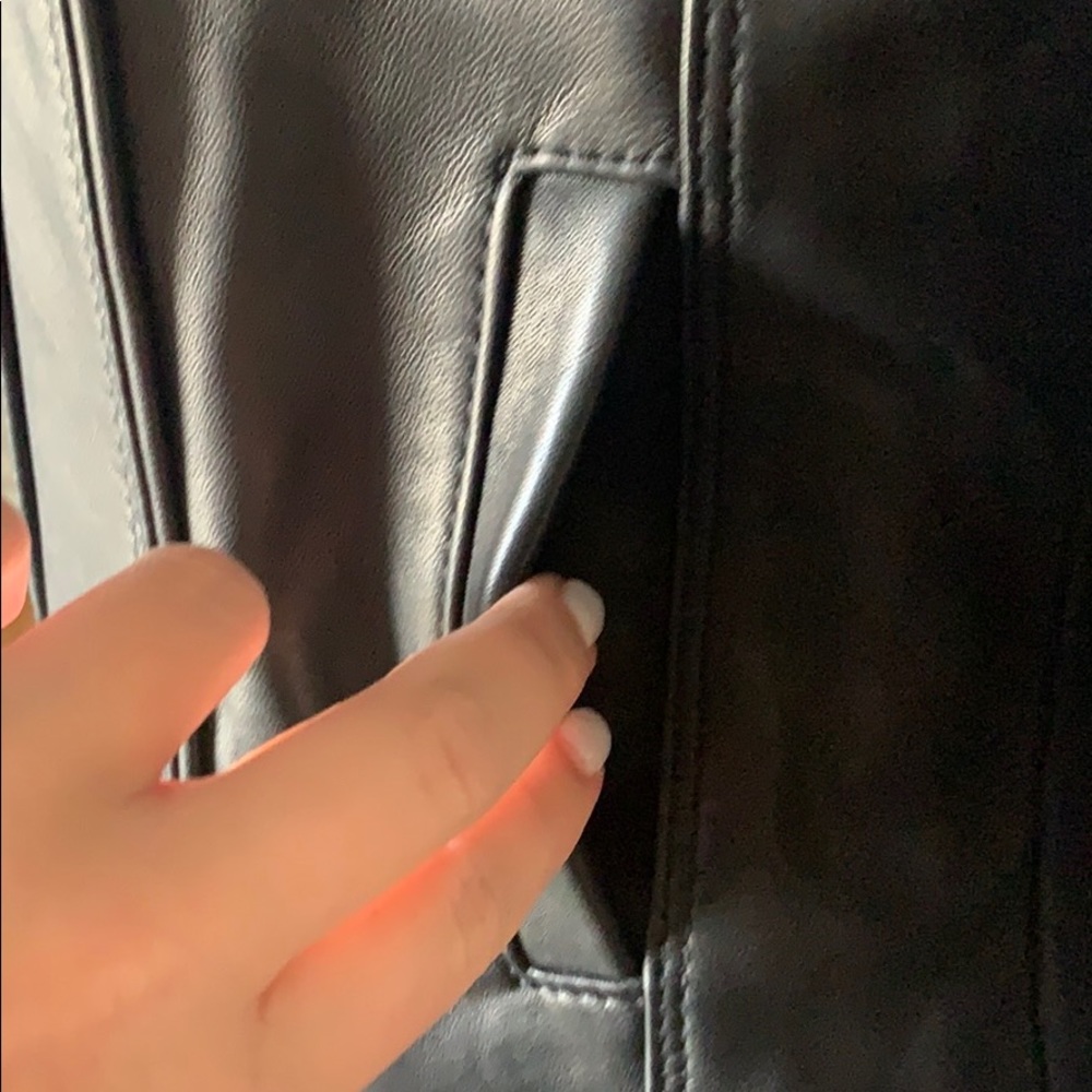 NWOT Michael Kors Black Leather Jacket - Picture 4 of 7